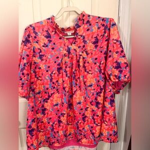 Chic Soul Vibrant Pink and Purple Blouse